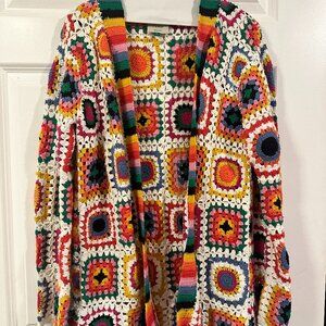Farm Rio Rainbow Fun Crochet Kimono size XS